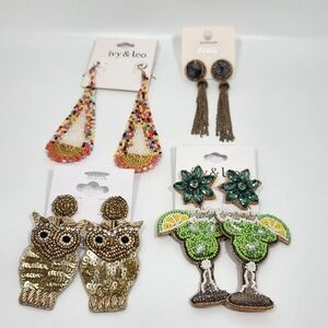 Multicolor Beaded Teardrop Earrings